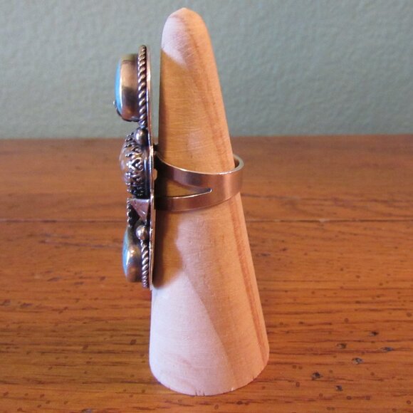 Etsy Artisan After Dark Designs Fawn Jasper Turquoise Sterling Silver Ring 6.5 - Picture 10 of 15